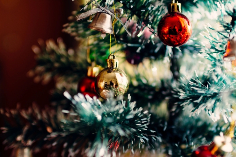 Ornaments on a Christmas tree